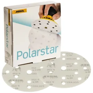 Mirka Polarstar Film 6" 15-Hole Grip Sanding Discs, FA611